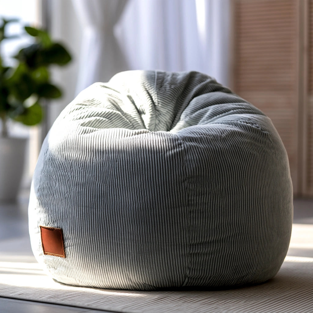 Pouf a sacco, colore grigio chiaro