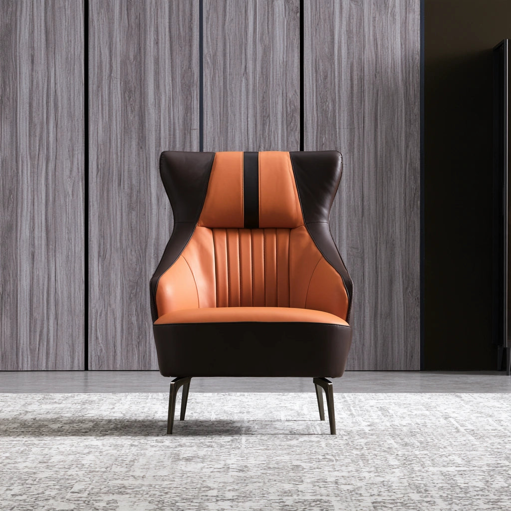 Sedia imbottita in pelle, colore grigio