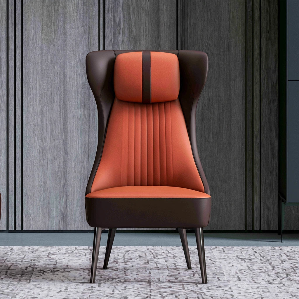 Sedia imbottita in pelle, colore grigio