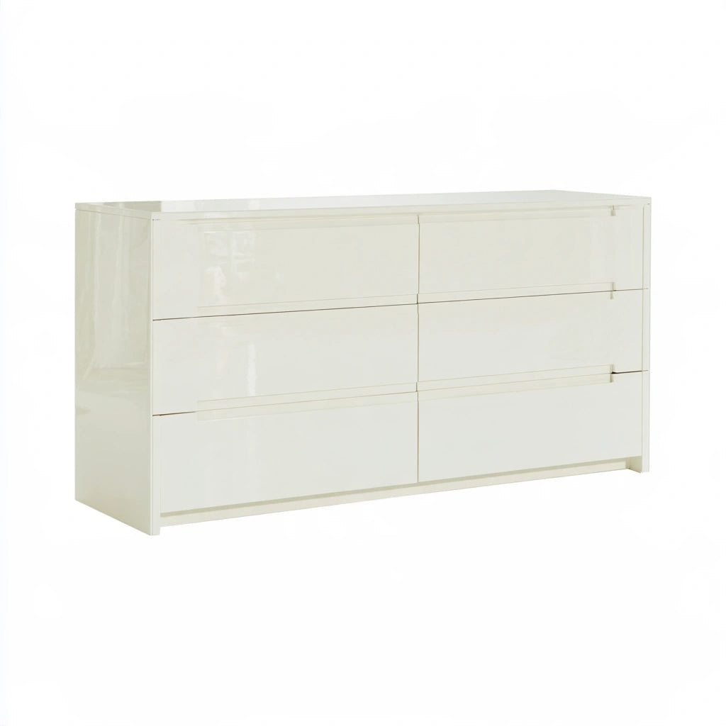 Cassettiera verticale con sei cassetti, colore bianco