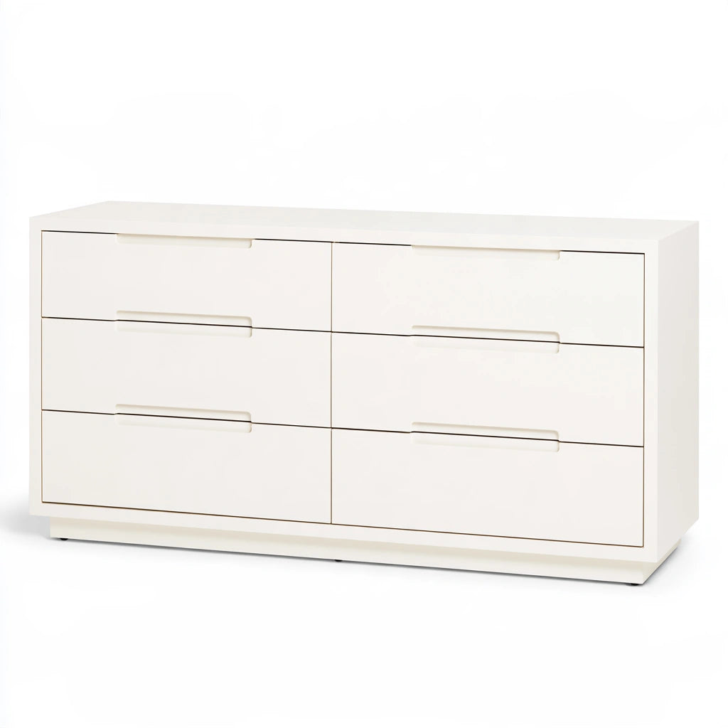 Cassettiera verticale con sei cassetti, colore bianco
