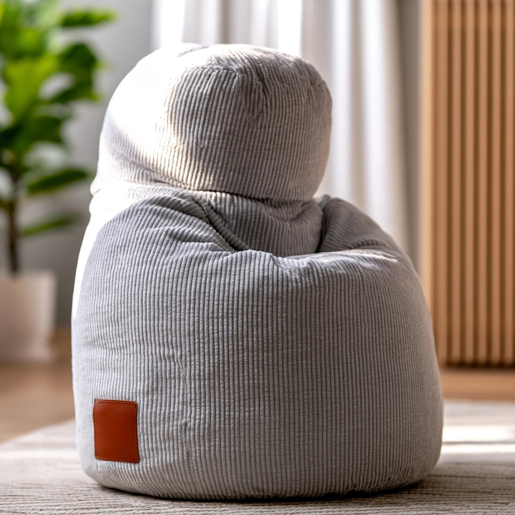 Pouf a sacco, colore grigio chiaro